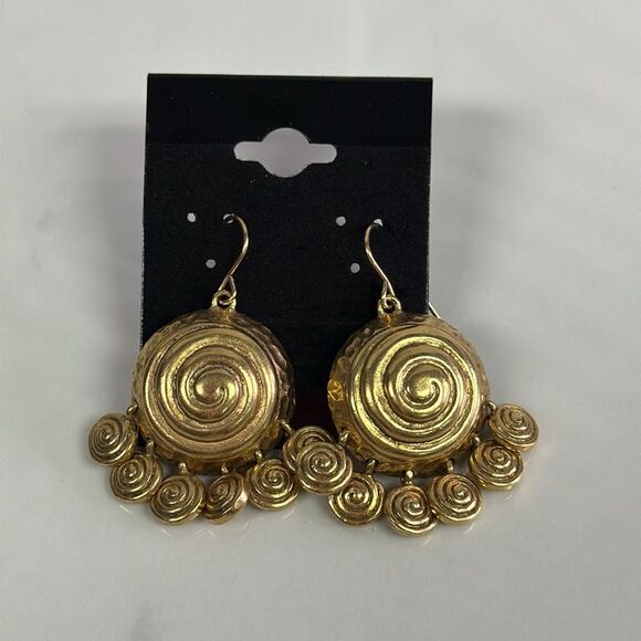 kate spade Jewelry - Vintage Kate Spade Goldtone Spiral Dangle Earrings
